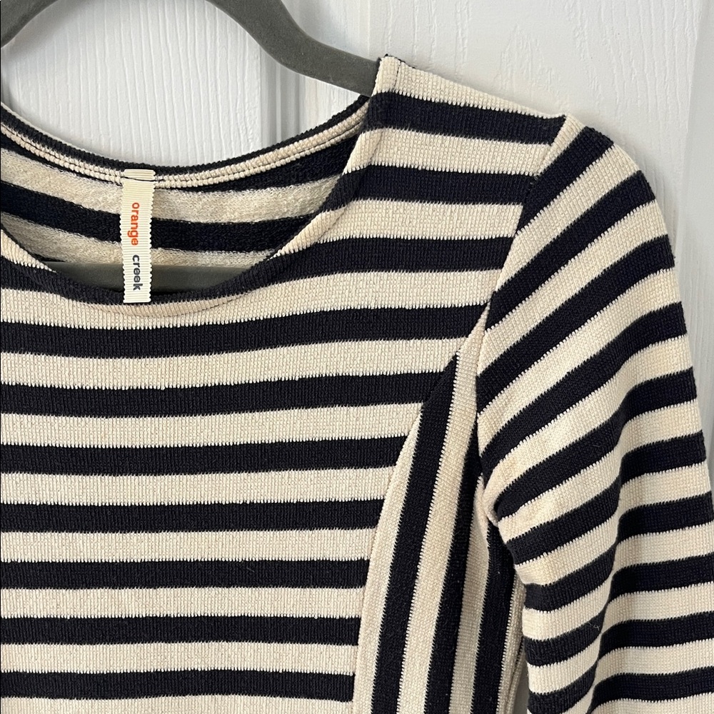 Orange Creek Dress with Black and Cream Stripes - Picture 2 of 5